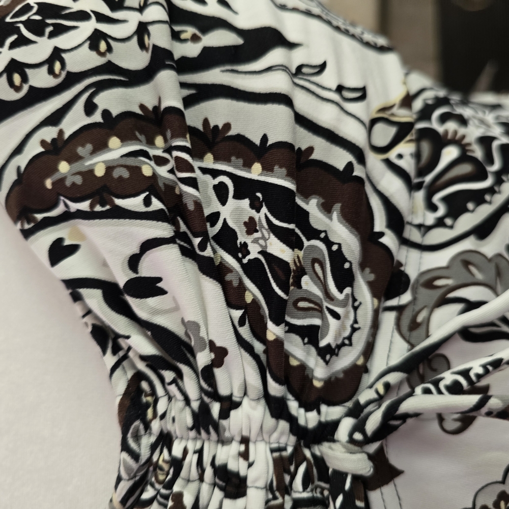 Lands' End Black and White Paisley Swim Top - Picture 4 of 6